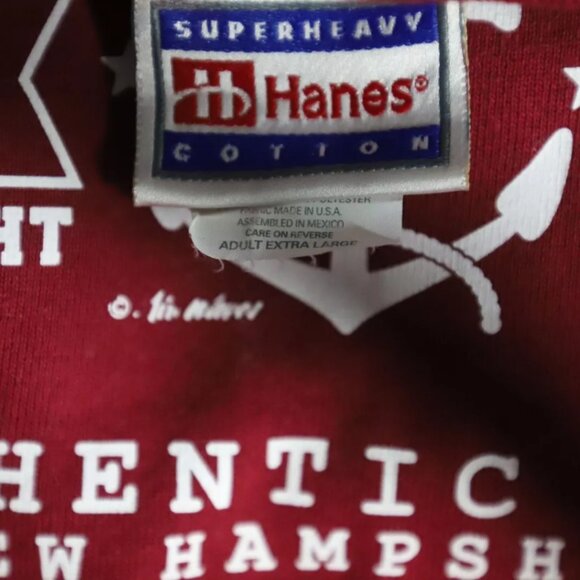 VTG Hanes Sweatshirt Men XL Red Fleece Ribbed Hem Weirs Beach Yacht Club Graphic - Picture 7 of 10